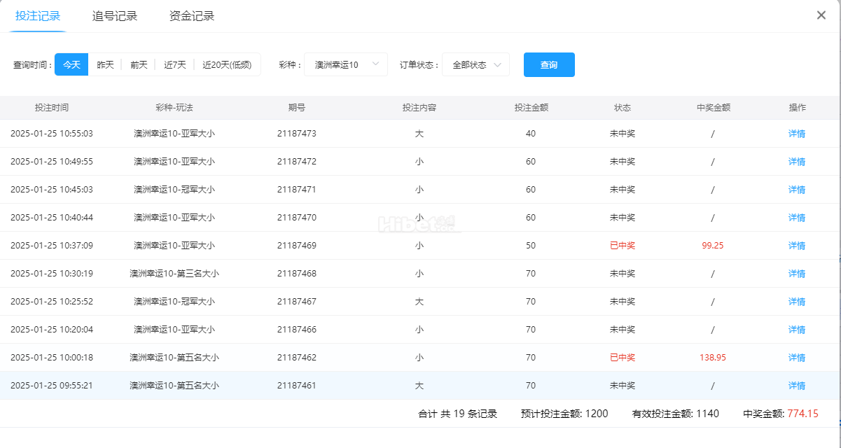 今天的澳洲幸运10游戏输掉了300多