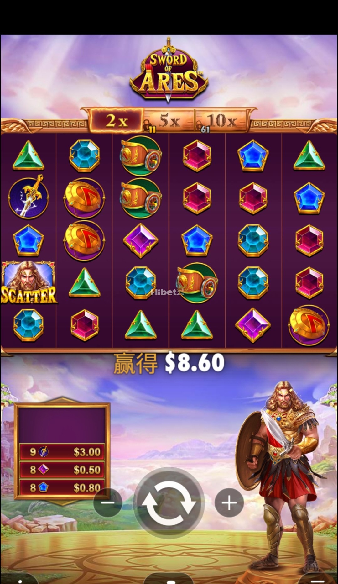 希腊战神之剑不见大奖小亏止损