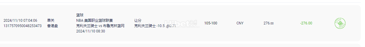 NBA下注克利夫兰骑士输分了