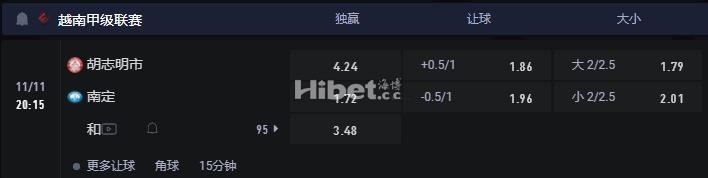 越南联 11-11 20:15 胡志明市 VS 南定