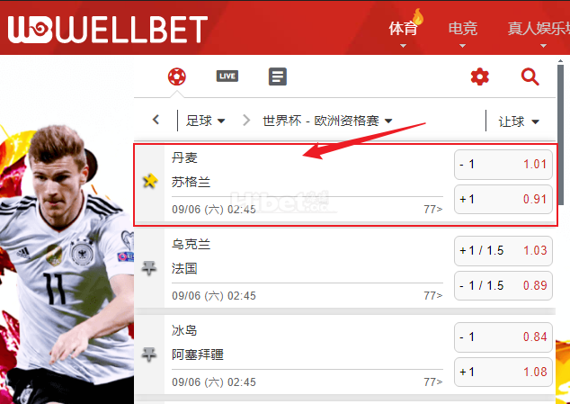 【WELLBET吉祥坊】世界杯-欧洲资格 丹麦vs苏格兰(丹麦-1)
