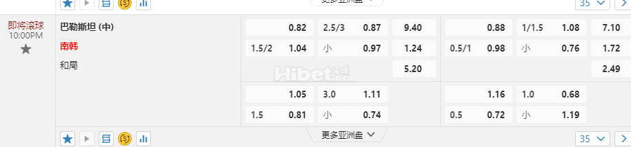 2026世界杯外围赛10:00PM 巴勒斯坦 (中) 南韩